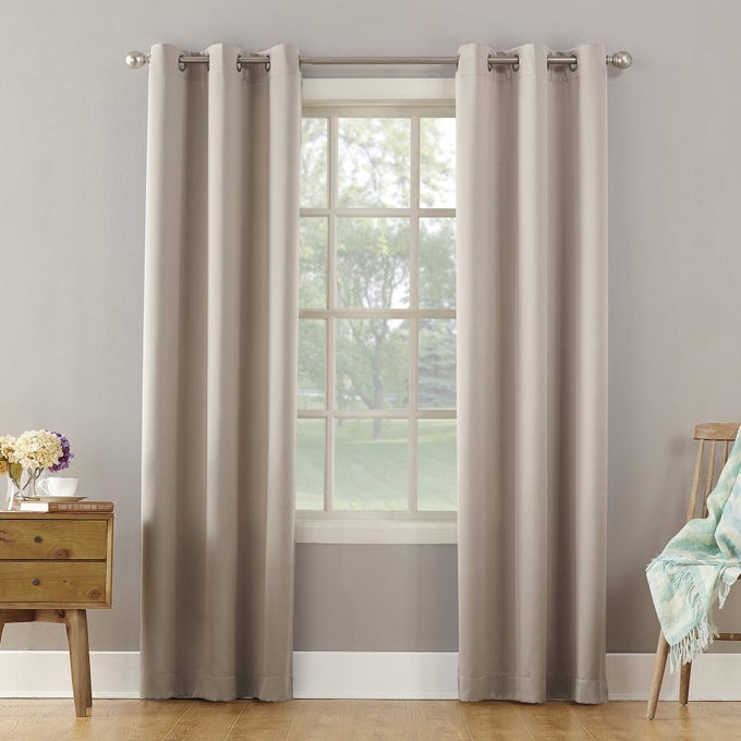 BECCA ENERGY EFFICIENT GROMMET CURTAIN PANEL 40 X 63 STONE