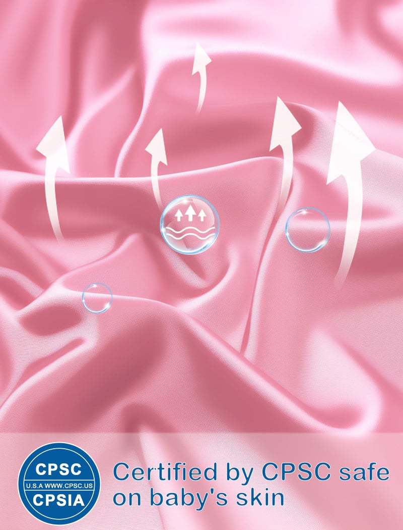 Mikrdoo Kids Silk Pajamas Girls: 2 Piece Silk Satin Long Sleeve PJs for Kids Loungewear Set, Pink, 11-12Years - Image 5