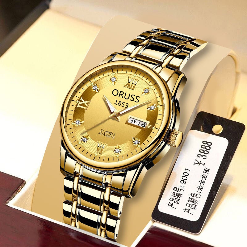 Automatic Mens Luminous Waterproof Luxury Watch Stylismanship -980 full gold face 