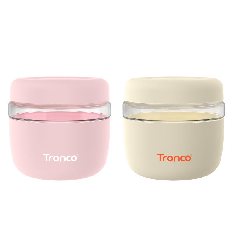 Tronco 24 oz Glass Food Storage Containers with Lids, Airtight, Leak & Spill Proof Glass Lunch Bowls for Meal Prep, Salad, Yogurt, Soup & Stew, Microwave & Dishwasher Safe, BPA-Free, Set of 2 - Image 1