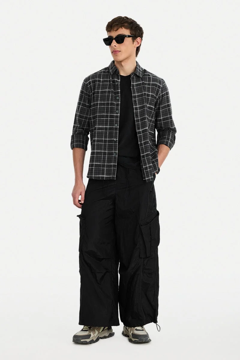 SNITCH Grey Checkered Long Sleeve Regular Fit Shirt