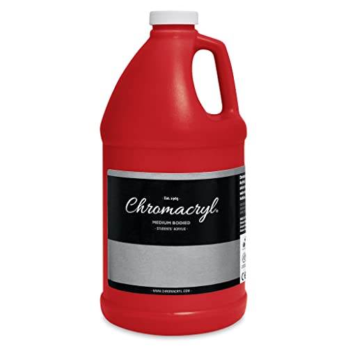 Chroma Chromacryl Non-Toxic Premium Acrylic Paint - 1/2 gallon - Warm Red - 1409 - Image 5