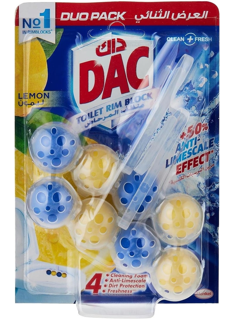 DAC Duo Power Active Lemon Toilet Rim Block – 100 gm x 10 | Dual-Chamber Freshness & Powerful Cleaning - Image 1