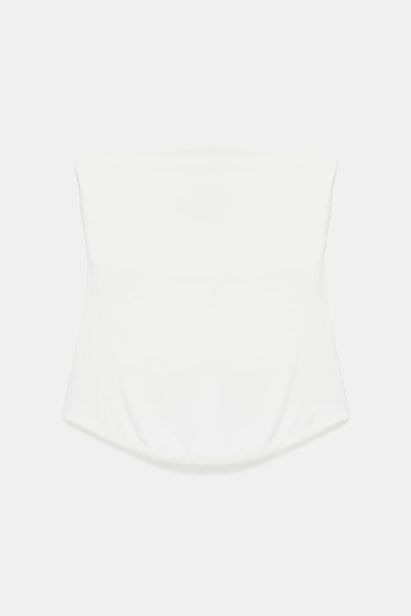 Dilvin White DILVIN Women’s Strapless Crop Bandeau Top for Women | Best Price UAE