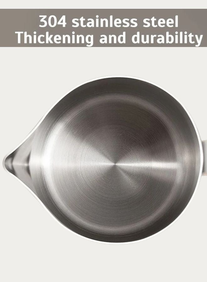 بتشر تبخير الحليب من الفولاذ المقاوم للصدأ إبريق رغوة الحليب مع قلم تزيين فني (300 مل / فضي) - Image 4