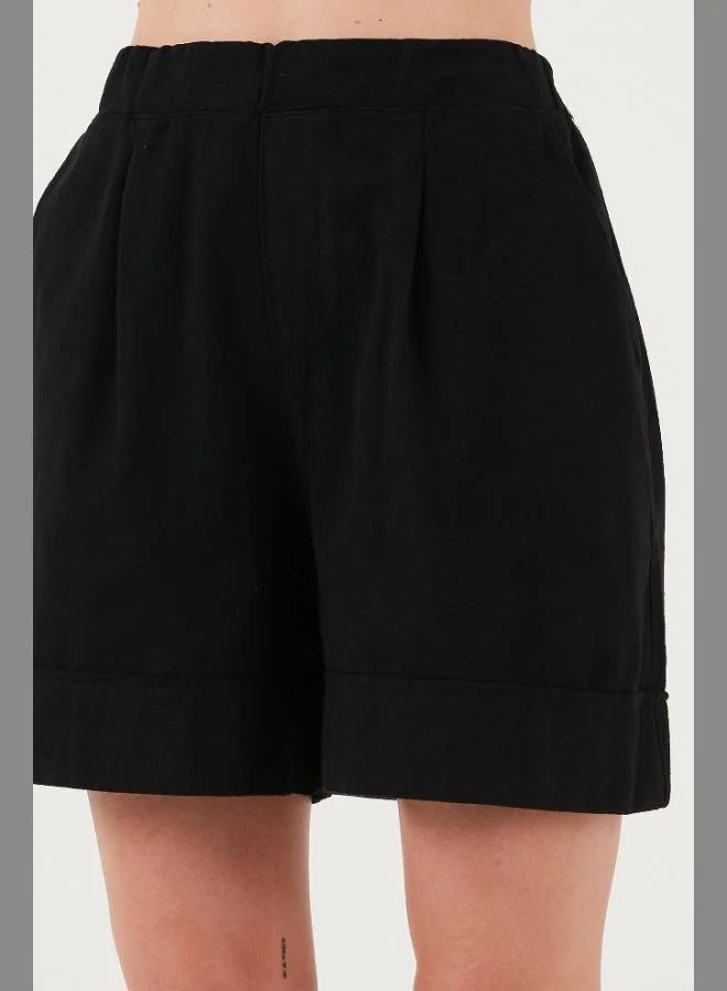 Lela  Lela Cotton Standard Fit High Waist Stitch Detailed Shorts Women's SHORTS 668YP4921 for Women | Best Price UAE