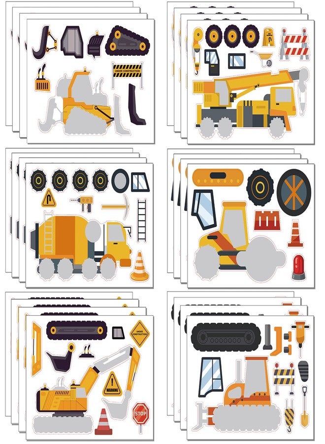 BBPOOL Stickers for Kids, Make Your Own Stickers for Party Favors Hallowen Goodie Bag Fillers School Classroom Craft Rewards (24, Construction Truck) - Image 1