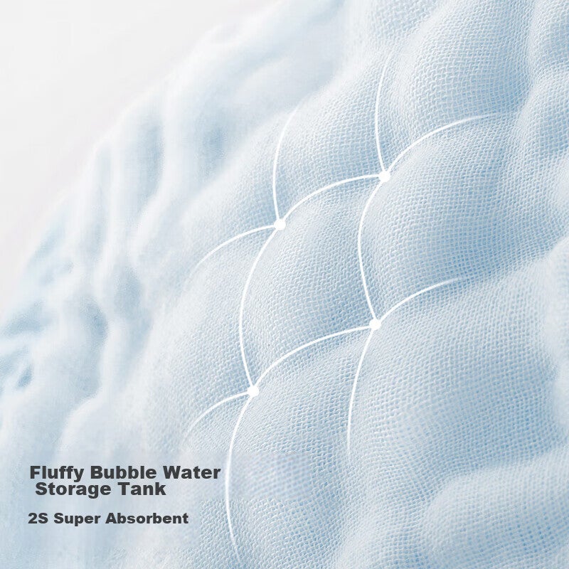 JD Jing Zao Babycare Pure Cotton Six-Layer Gauze Square Towel, Stretch Size 3030CM, Hawoy Sky Blue - Image 4