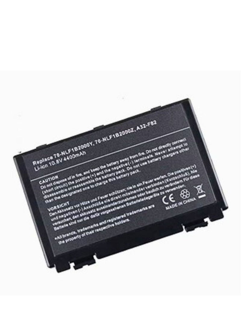 Terabyte 4400.0 mAh Replacement Laptop Battery For Asus F52 F82 K40c K40id K50il K50ab K60 K70 X65 X5e A32-f82 A32-f52 Series Black - Image 1