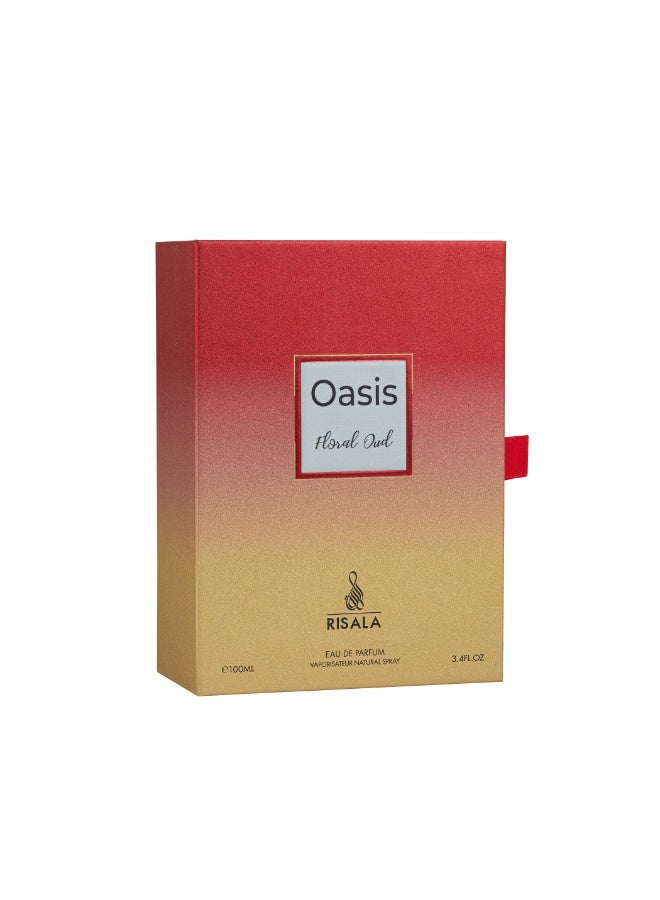 Risala Elite Oasis Floral Oud Eau De Parfum For Woman 100ml, Perfume For Women, Long Lasting Luxury Premium Fragrance For Her, Aromatic Fruity Scent With Cherry, Coffee, And Jasmine - Image 3