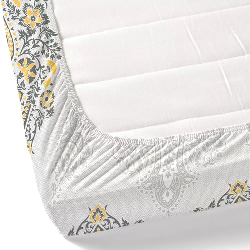 Dreamscape 100% Cotton King Fitted Printed Bedsheet with 2 Pillow Covers - (Size 72 x 78 inches, 200 TC, Colour - Grey: Pewter Grey) - Image 5