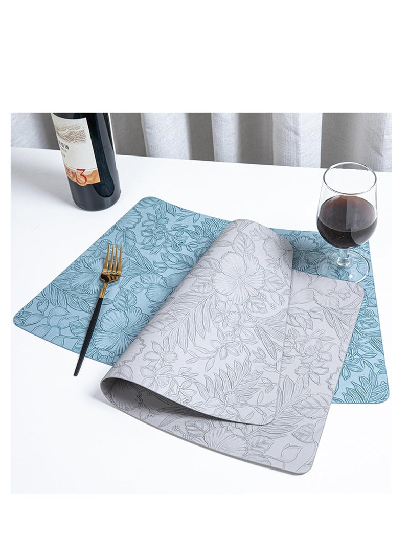 Vparty Set of 4 Heat-Resistant Vinyl Placemats – Waterproof, Oilproof, and Anti-Slip Faux Leather Table Mats, Ideal for Indoor and Outdoor Dining, Easy to Clean and Durable, Perfect for Kitchen or Patio  - Image 2