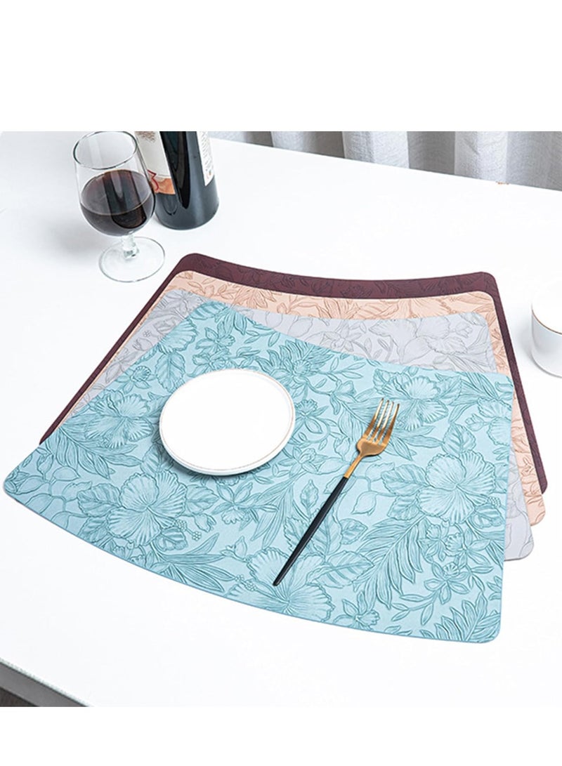 Vparty Set of 4 Heat-Resistant Vinyl Placemats – Waterproof, Oilproof, and Anti-Slip Faux Leather Table Mats, Ideal for Indoor and Outdoor Dining, Easy to Clean and Durable, Perfect for Kitchen or Patio  - Image 4