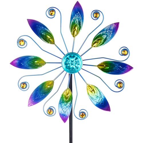 VEWOSTAR Metal Wind Spinners Outdoor 10 Dia Wind Spinners for Yard and Garden Kinetic Windmill Waterproof Wind Sculptures Spinners for Patio Lawn Decor378 H - Image 1