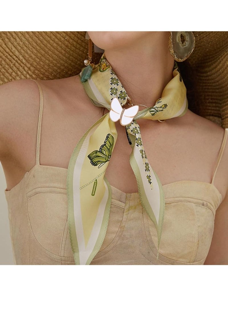 SYOSI Elegant Pearl Floral Scarf Ring Clip Camellia Flower Scarf Buckle for Women Scarf Ring Buckle Women Fashion Metal Shawl Clip Buckle Lady Girls Decoration Accessories(6PCS)  - Image 3