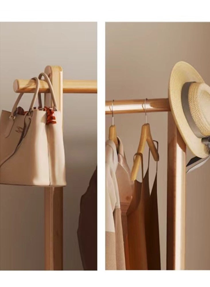 Kutis 1-Piece Hat And Clothes Rack Stand With Storage Basket Removable Clothes Storage Shelf Clothes Organizer Bamboo/Fiberboard 93x37x167 cm - Image 3