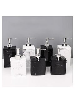 Vitacelli Soap Dispenser 500ML For Bathroom Kitchen Countertop Dispenser Lotion Liquid Dispenser Soap Bottle Ceramic Marble Soap Dispenser White  - Image 5