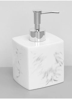Vitacelli Soap Dispenser 500ML For Bathroom Kitchen Countertop Dispenser Lotion Liquid Dispenser Soap Bottle Ceramic Marble Soap Dispenser White  - Image 2