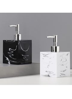 Vitacelli Soap Dispenser 500ML For Bathroom Kitchen Countertop Dispenser Lotion Liquid Dispenser Soap Bottle Ceramic Marble Soap Dispenser White  - Image 3