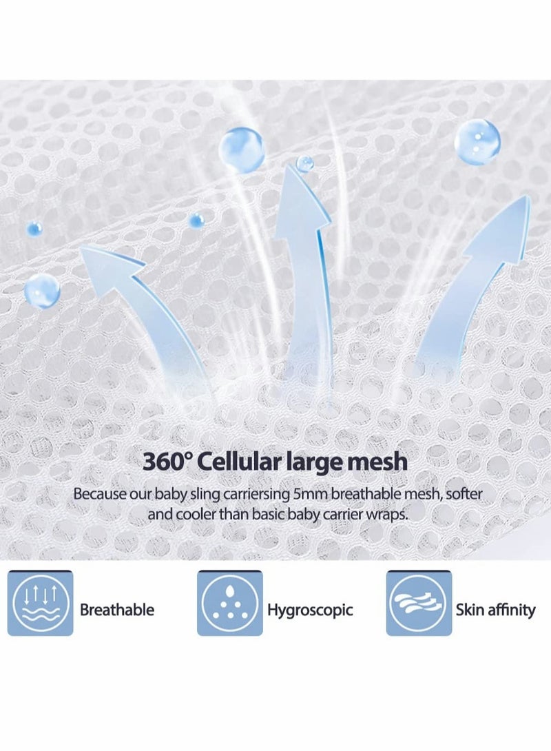 SOLARAE حمالات الأطفال، حزام أطفال مريح على الكتف يوفر الجهد، سليب نصف مغلف من البوليستر، حمالة أطفال شبكية 3D قابلة للتعديل مع أحزمة كتف للشاطئ وحمام السباحة (وردي) - Image 5