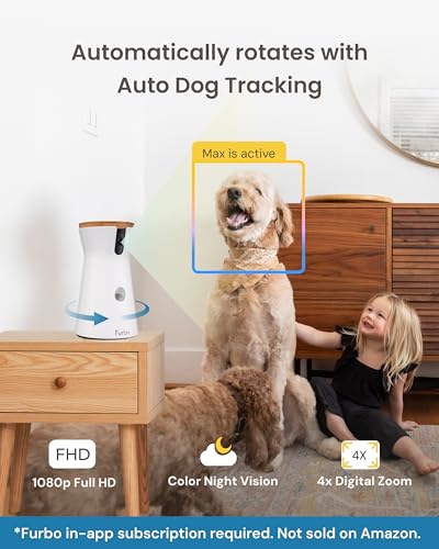 Furbo 360° Dog Camera - Unlock with Paid Plan: Home Security & Dog Safety Alerts, Rotating Pet Treat Dispenser w/ 2-Way Speaker, Smart Indoor Cam w/Phone App (3mo Minimum Subscription Required) - Image 5