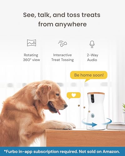 Furbo 360° Dog Camera - Unlock with Paid Plan: Home Security & Dog Safety Alerts, Rotating Pet Treat Dispenser w/ 2-Way Speaker, Smart Indoor Cam w/Phone App (3mo Minimum Subscription Required) - Image 2