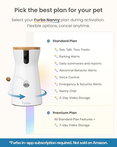 Furbo 360° Dog Camera - Unlock with Paid Plan: Home Security & Dog Safety Alerts, Rotating Pet Treat Dispenser w/ 2-Way Speaker, Smart Indoor Cam w/Phone App (3mo Minimum Subscription Required) - Image 4