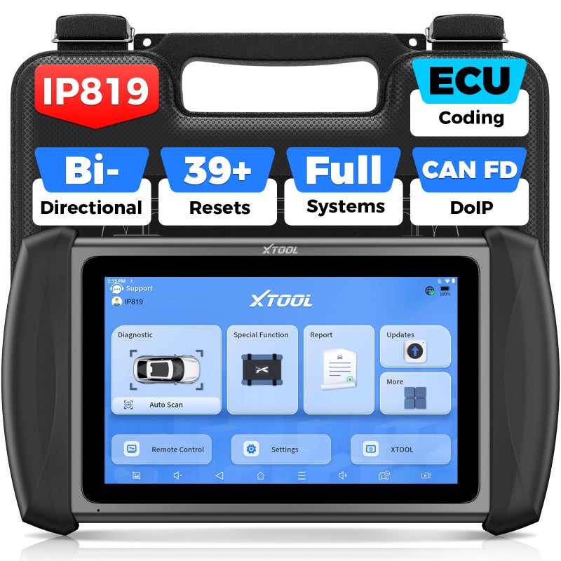 XTOOL XTOOL IP819 V20 Bidirectional Scan Tool 2025 Upgraded OBD2 Scanner with Active Test PMI Function 39 Resets ECU Coding FCA AutoAuth All Systems Scanner for Cars 3Year Update