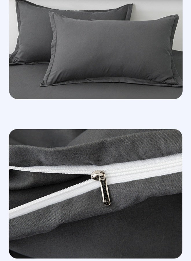 طقم ملاءات سرير فاخر من الألياف الدقيقة، مكون من 4 قطع، مناسب للفنادق، يتميز بجودته العالية، يسمح بمرور الهواء، مقاوم للتجاعيد، مناسب للأسرة المزدوجة بمقاس 2.0 متر/2.2 متر، نسيج مصقول عالي الكثافة، قابل للغسل في الغسالة دون أن يتغير شكله، مصبوغ بألوان نباتية فعّالة، ملاءات وأغطية وسائد مضادة للحساسية، مناسب للاستخدام المنزلي، والتأجير، والضيافة، لون أسود - Image 3
