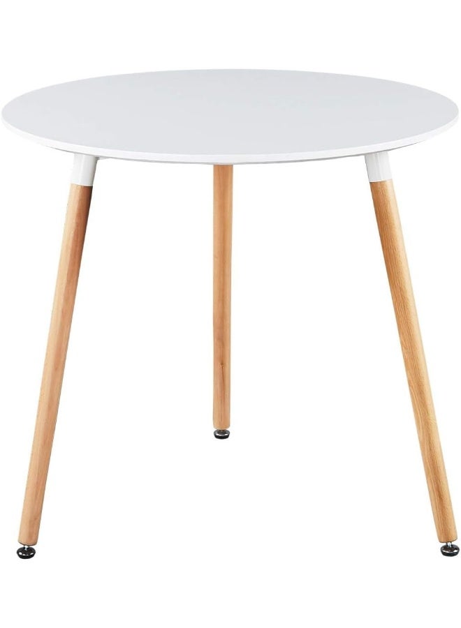 MOMENT Round Dining Table 70 X 72 Cm White Tulip Table Modern Kitchen Table 2-4 People With Mdf Table Top & Pedestal Base, Compact Mid-Century Small Leisure Table For Small Space Home  - Image 1