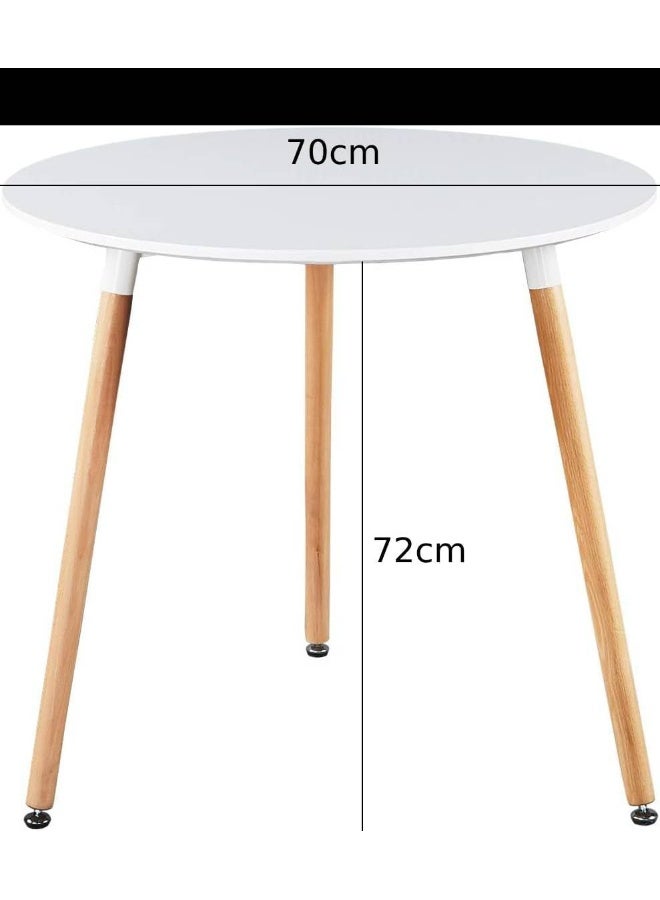 MOMENT Round Dining Table 70 X 72 Cm White Tulip Table Modern Kitchen Table 2-4 People With Mdf Table Top & Pedestal Base, Compact Mid-Century Small Leisure Table For Small Space Home  - Image 3