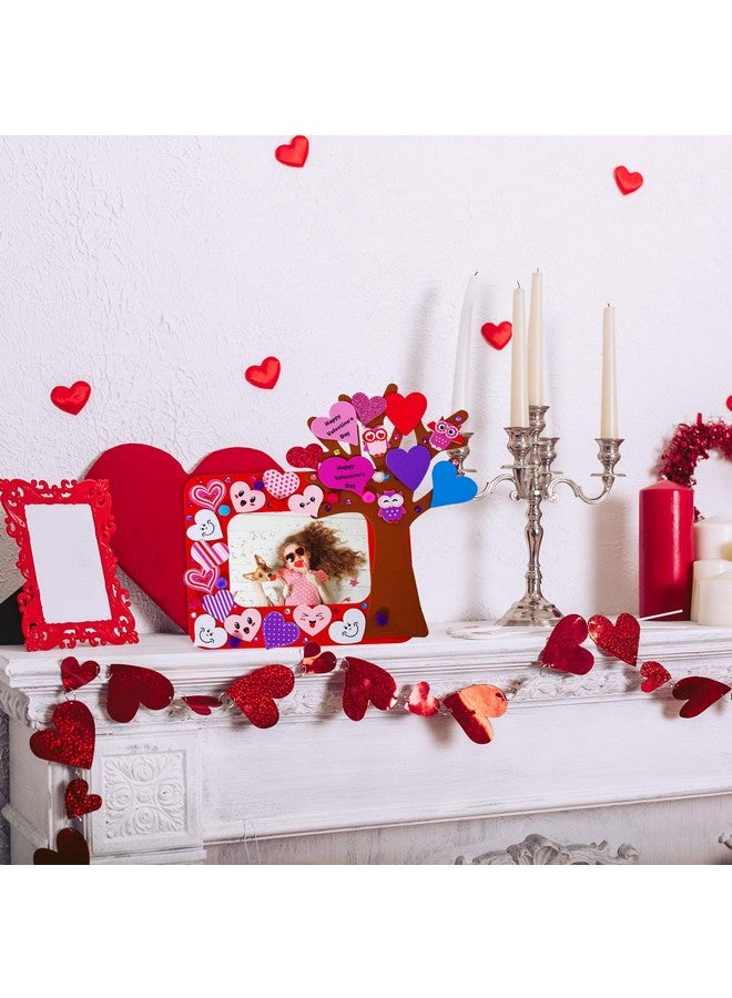 Winlyn 12 Sets Heart Picture Frames Decorations Valentine Crafts Kits DIY Heart Frames Art Sets Smile Hearts Foam Valentine Stickers for Kids Valentine's Day Party Classroom Activities Gift Exchange - Image 5