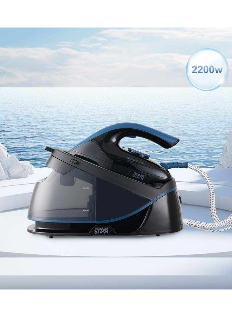 Winning Star Electric Steam Station Iron with 1.7L Water Tank, Ergonomic Handle & Adjustable Temperature Control with Self-Cleaning Ceramic Soleplate 2200W (ST-6129) - Image 4