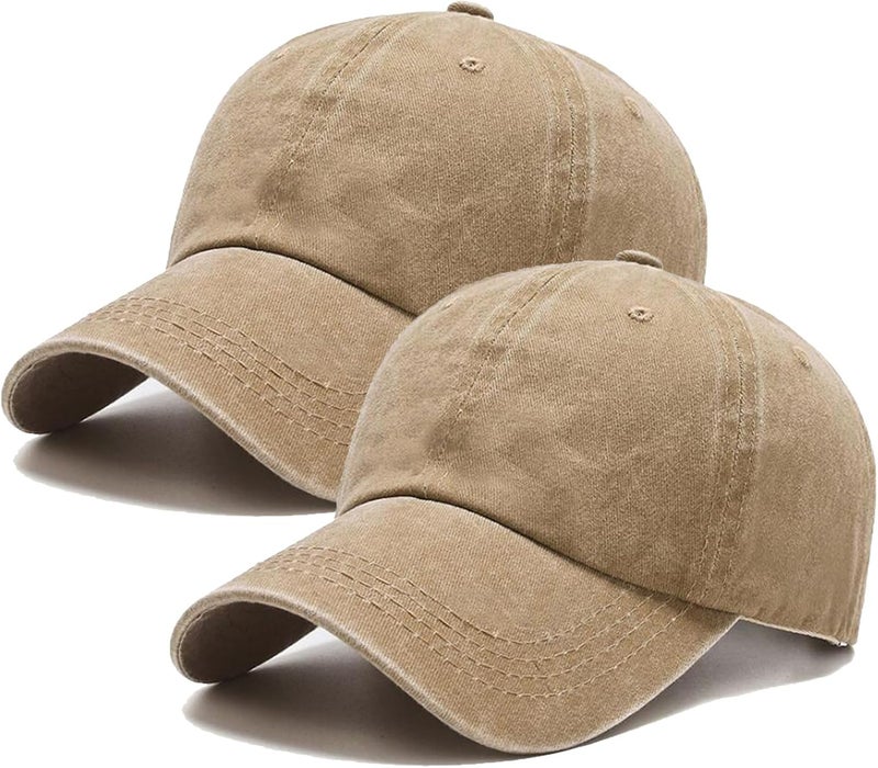 PFFY 2 Packs Vintage Washed Distressed Baseball Cap Golf Dad Hat for Men Women - Image 1