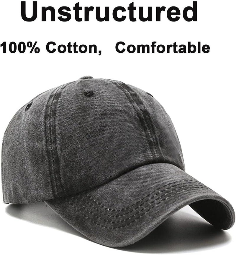 PFFY 2 Packs Vintage Washed Distressed Baseball Cap Golf Dad Hat for Men Women - Image 3