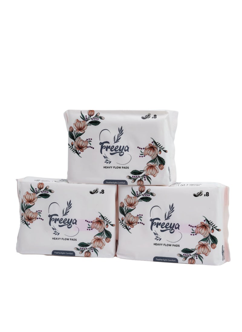 Heavy Flow Pads (8 Pads) - Heavy Flow - Cotton Ultra Absorbent Breathable Velvety Sanitary Pads Pack of 3 - pzsku/ZAD5B32084A0632E6E4A2Z/45/_/1737023208/1c99a0be-6c22-4771-ab98-f9d906dfe82e