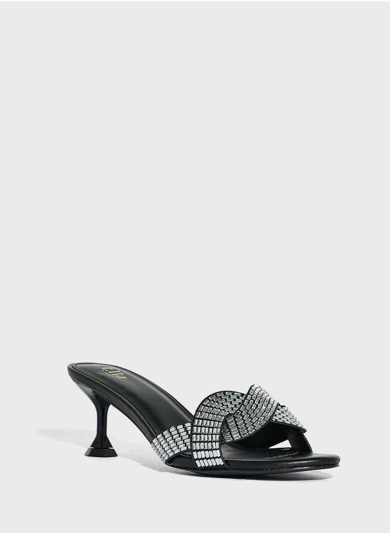 Ella Limited Edition Twisted Embellished Mule Heel Sandal  - Image 2