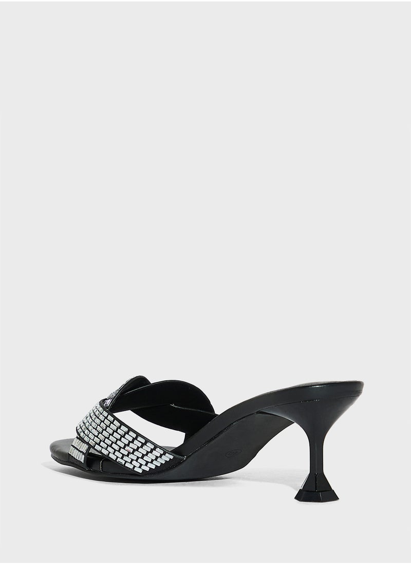 Ella Limited Edition Twisted Embellished Mule Heel Sandal  - Image 3