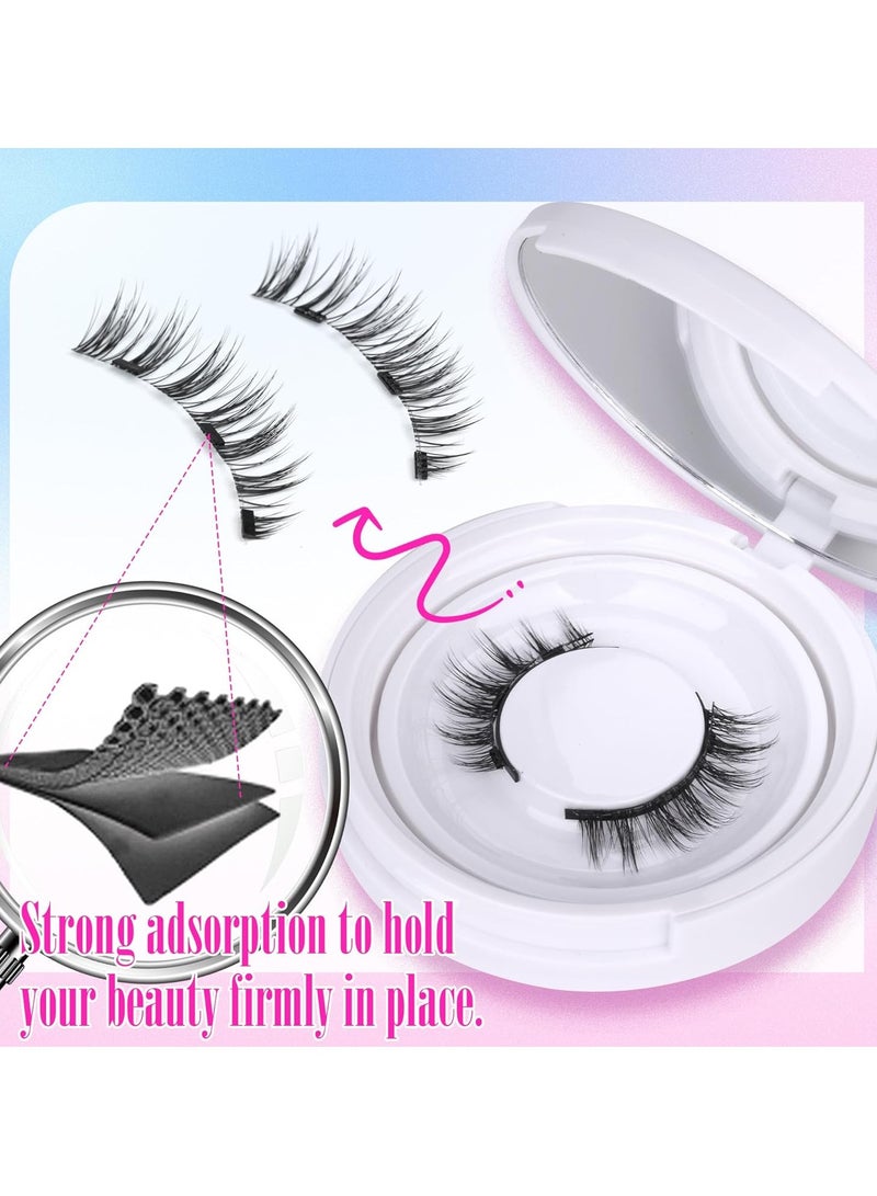 general Magnetic Eyelashes Fluffy False Eyelashes No Glue Needed Magnetic Lashes Natural Strip Eye Lashes 1 Pair Cat Eye Magnetic Fake Eyelashes Durable Fake Lashes with Applicator - Image 5