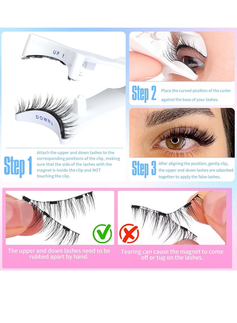 general Magnetic Eyelashes Fluffy False Eyelashes No Glue Needed Magnetic Lashes Natural Strip Eye Lashes 1 Pair Cat Eye Magnetic Fake Eyelashes Durable Fake Lashes with Applicator - Image 4
