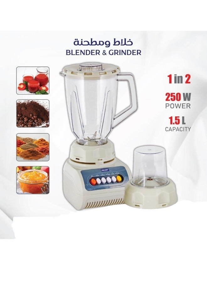 Electric Blender & Grinder 1.5L 250W White