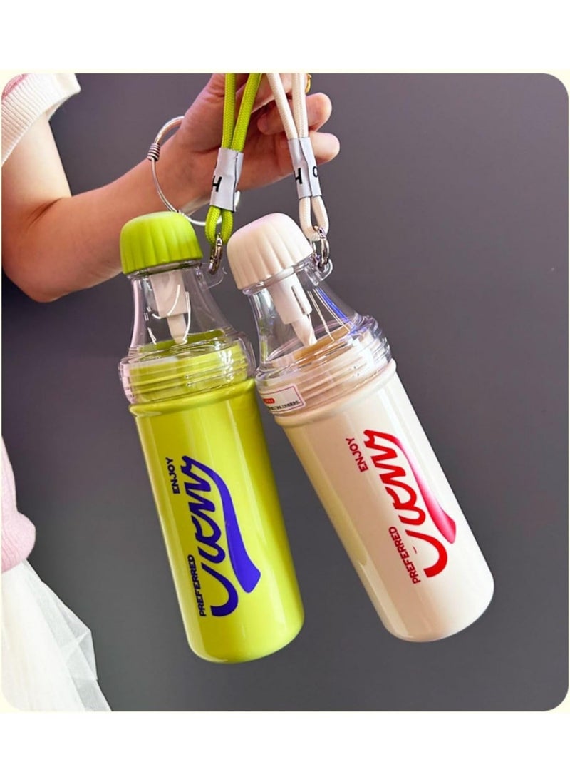 QSHOP Modern Leakproof Water Bottle, Portable Durable Drinking Bottle for Gym and Fitness with Carrying Strap, BPA Free (650ml)  - Image 4