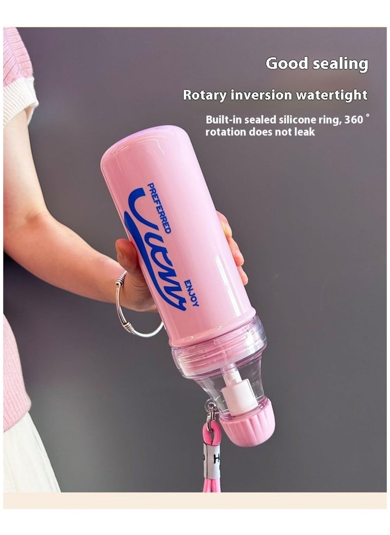 QSHOP Modern Leakproof Water Bottle, Portable Durable Drinking Bottle for Gym and Fitness with Carrying Strap, BPA Free (650ml)  - Image 5