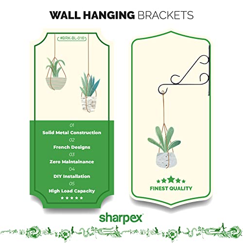 Sharpex Wall Mounted Metal Bracket | Decorative Wall Hook Plant Hanger for Hanging Pots, Bird Feeders, Flower Baskets, Planters, Lanterns, Lamps, and Wind Chimes for Indoor/Outdoor Use (Black, 1 Pc) - Image 3