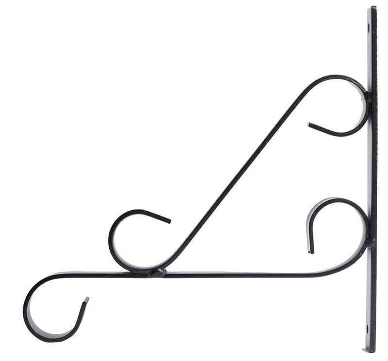 Sharpex Wall Mounted Metal Bracket | Decorative Wall Hook Plant Hanger for Hanging Pots, Bird Feeders, Flower Baskets, Planters, Lanterns, Lamps, and Wind Chimes for Indoor/Outdoor Use (Black, 1 Pc) - Image 1