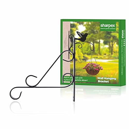 Sharpex Wall Mounted Metal Bracket | Decorative Wall Hook Plant Hanger for Hanging Pots, Bird Feeders, Flower Baskets, Planters, Lanterns, Lamps, and Wind Chimes for Indoor/Outdoor Use (Black, 1 Pc) - Image 5