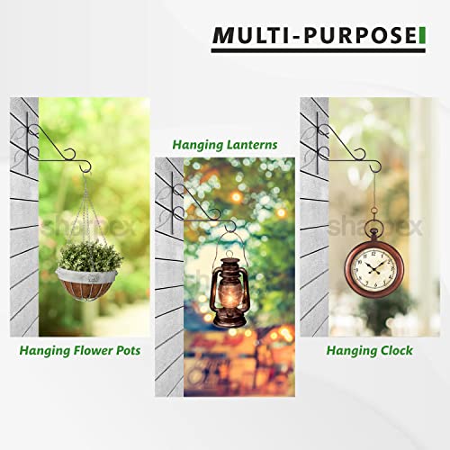 Sharpex Wall Mounted Metal Bracket | Decorative Wall Hook Plant Hanger for Hanging Pots, Bird Feeders, Flower Baskets, Planters, Lanterns, Lamps, and Wind Chimes for Indoor/Outdoor Use (Black, 1 Pc) - Image 4