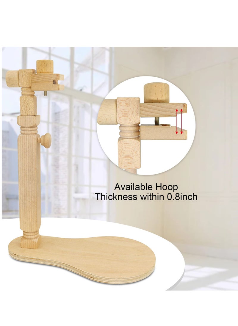 Natural Beech Wood Adjustable Rotated Embroidery Frame Stand for Most Sizes of Hoops Cross Stitch Wooden Stand Suitable for Studio Chinese Embroidery Frame Set