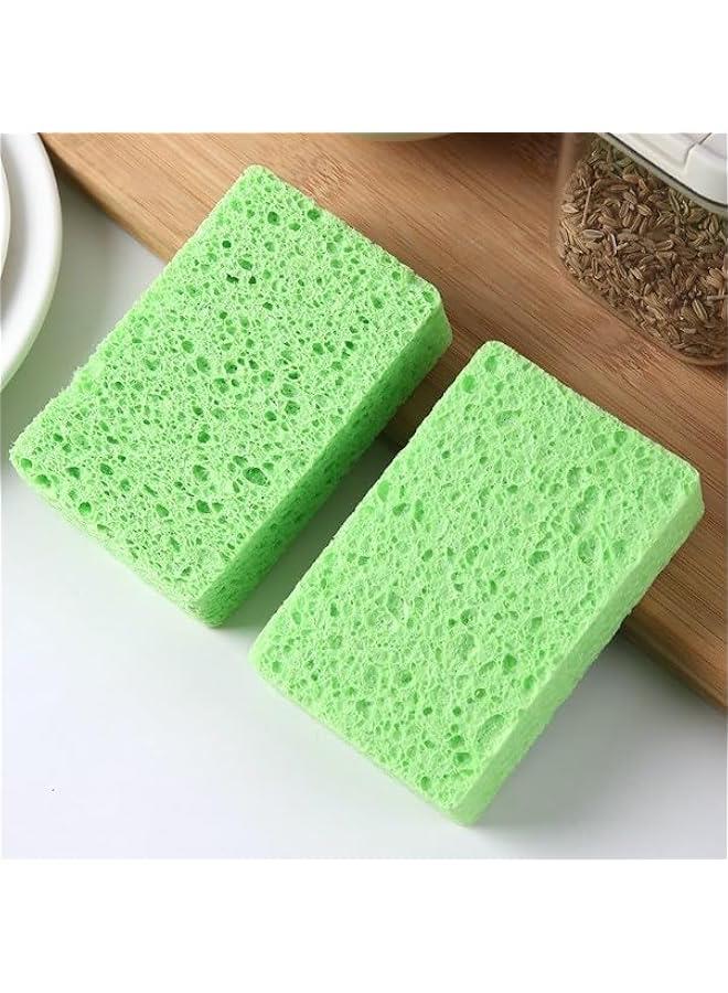 HOOKOR 12 PCS Sponges for Dishes, Sponges Kitchen, Cleaning Sponge, Cleans Fast without Scratching, Cleaning Power for Everyday Jobs，Clean Tough Messes without Scratching Sponges Kitchen (Green) - Image 2