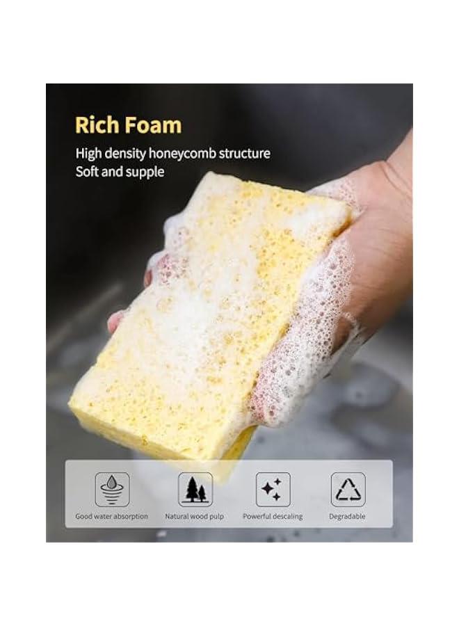 HOOKOR 12 PCS Sponges for Dishes, Sponges Kitchen, Cleaning Sponge, Cleans Fast without Scratching, Cleaning Power for Everyday Jobs，Clean Tough Messes without Scratching Sponges Kitchen (Green) - Image 3